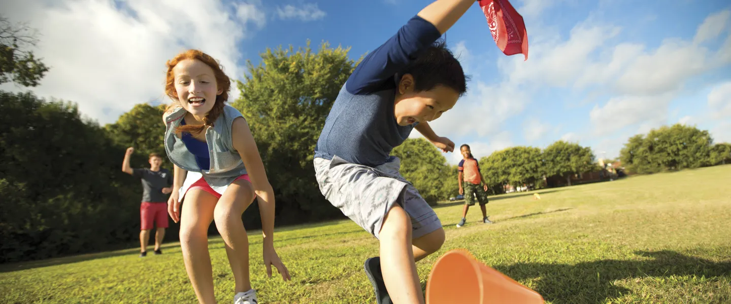 Kids playing capture the flag