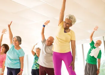 Group of seniors stretching