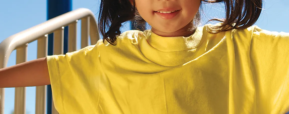 Girl playing on a playground